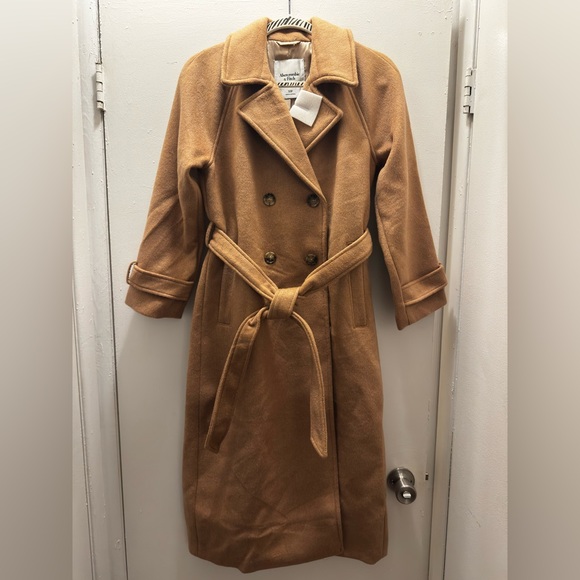 Women’s Abercrombie and Fitch Wool Blend Trench Coat - Picture 3 of 13